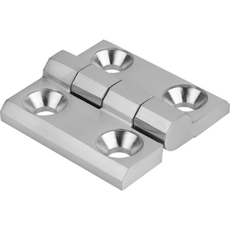 KIPP Hinge 63X50, Stainless Steel Satin Finished Polished, A1=28, A2=15, A3=38, A4=25 K1341.06381528